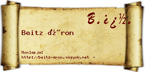 Beitz Áron névjegykártya